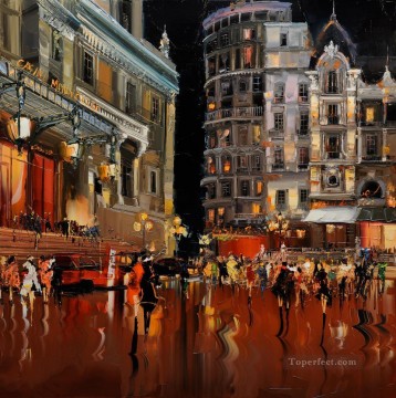 By Palette Knife Painting - KG cityscape 11 with palette knife